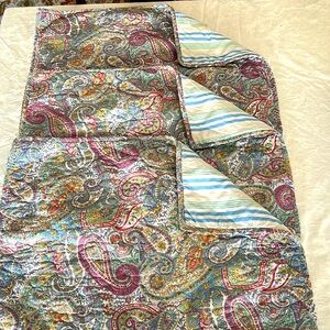 Set of three (3) Lauren Ralph Lauren quilted paisley standard pillow shams.